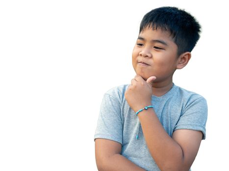 Portrait of smiling boy isolated on white background