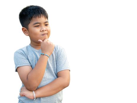 Portrait of smiling boy isolated on white background