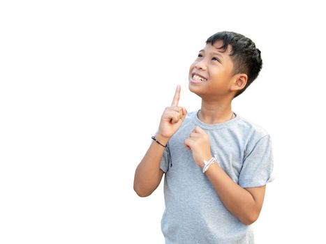 Portrait of smiling boy isolated on white background