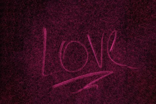 text Love. A design element for a Happy Valentine's Day