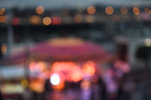 Blurred background with bokeh of a night city
