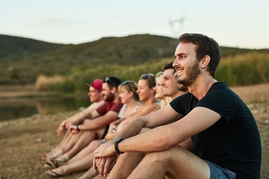 The best people to go on holiday with. young people spending the day outside