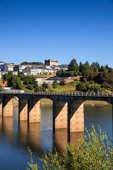 Roman bridge over the Minho River in Portomarin, Spain