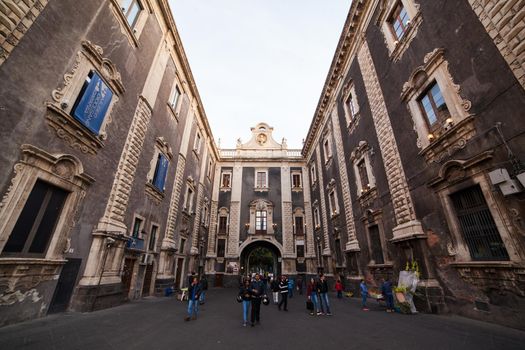 CATANIA, ITALY - MARCH, 20: View of Porta Uzeda Catania on March 20, 2016