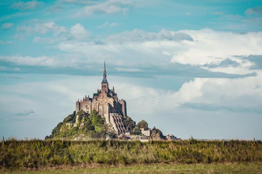 Le Mont Saint-Michel and his abbey located in Normandy, France