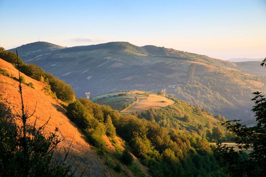 View of Galicia landscape along the way of St. James