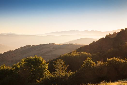 View of Galicia landscape along the way of St. James