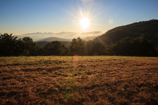 View of Galicia landscape along the way of St. James