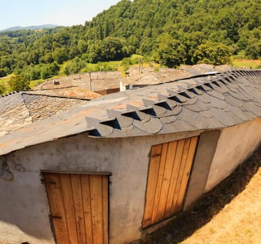 Typical spanish house with stone roof