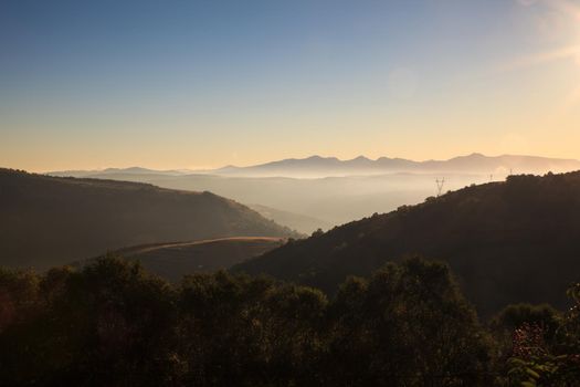 View of Galicia landscape along the way of St. James