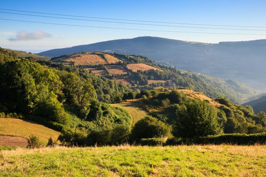 View of Galicia landscape along the way of St. James