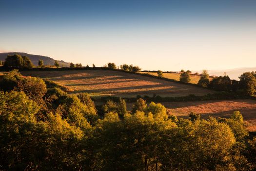 View of Galicia landscape along the way of St. James