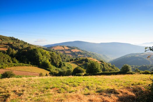 View of Galicia landscape along the way of St. James