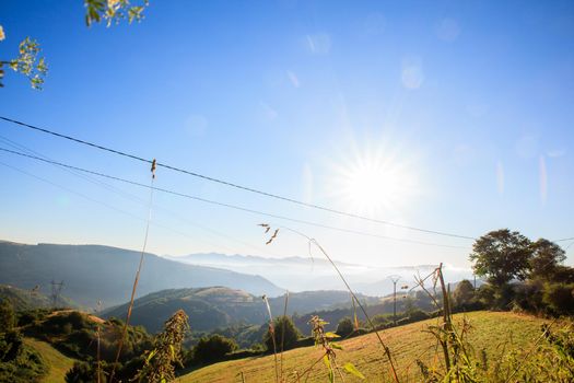 View of Galicia landscape along the way of St. James