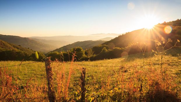 View of Galicia landscape along the way of St. James