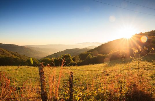 View of Galicia landscape along the way of St. James