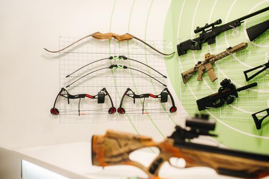 A lot of different weapons for shooting in the dash.Air guns for shooting training