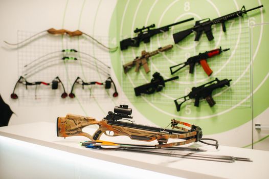 A lot of different weapons for shooting in the dash.Air guns for shooting training