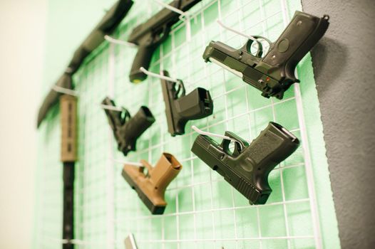 A lot of different weapons for shooting in the dash.Air guns for shooting training