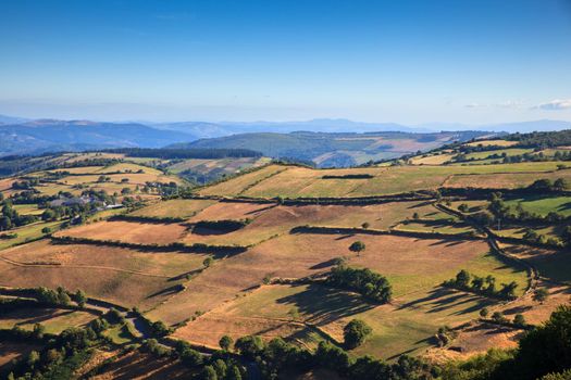 View of Galicia landscape along the way of St. James