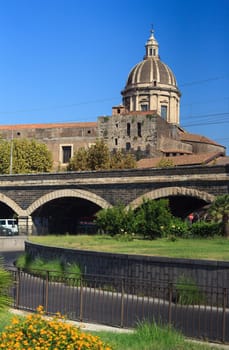 View of the Dome of the cathedral in Catania