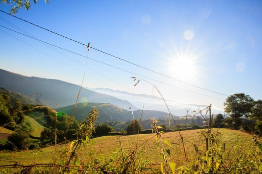 View of Galicia landscape along the way of St. James