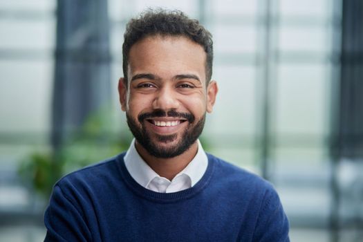 Happy african american young businessman in wearing portrait