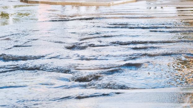 Streams through the streets of the city after a heavy rain
