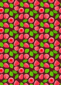 Creative levitation pattern with whole and ripe raspberries. Selective focus. Isolated fruit. Packaging texture concept. Banner image for package design.