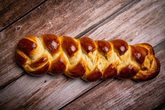 Homemade traditional greek braided brioche. High quality photo