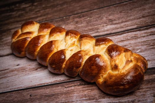 Homemade traditional greek braided brioche. High quality photo