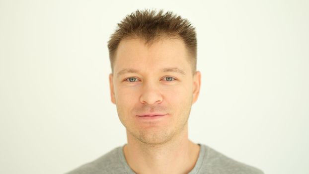Portrait of young healthy man with stylish haircut. Healthy lifestyle concept