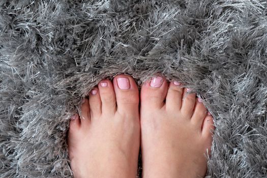 Closeup of feet and toes. Healthy bare feet and footcare concept
