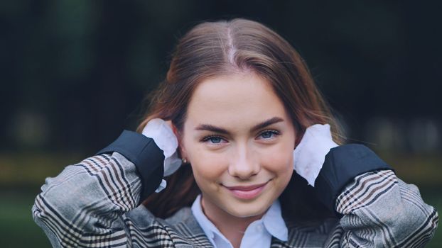Smiling young girl. Face in close-up