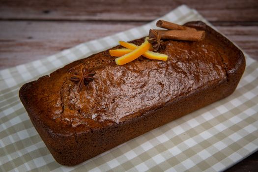 Traditional spice gingerbread cake with honey, ginger, cinnamon, nutmeg. High quality photo