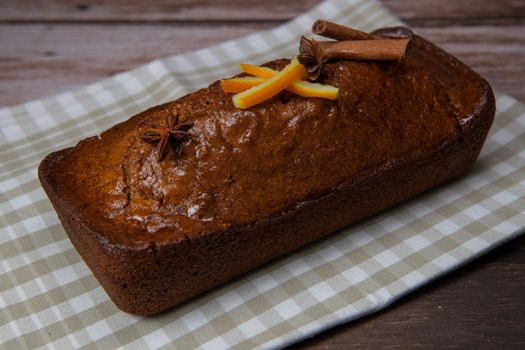Traditional spice gingerbread cake with honey, ginger, cinnamon, nutmeg. High quality photo
