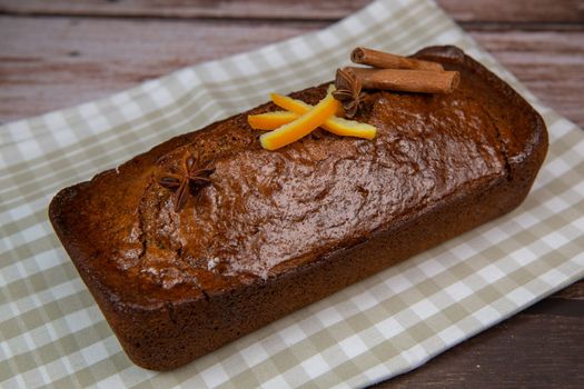 Traditional spice gingerbread cake with honey, ginger, cinnamon, nutmeg. High quality photo