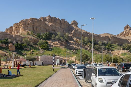 Mountains near the hot thermal springs in the United Arab Emirates near Ain Al