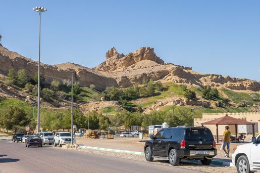 Mountains near the hot thermal springs in the United Arab Emirates near Ain Al