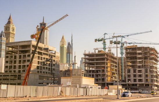 Building in downtown Dubai. United Arab Emirates
