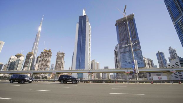 Traffic on the main street of Dubai.