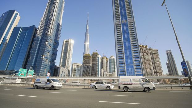 Traffic on the main street of Dubai.