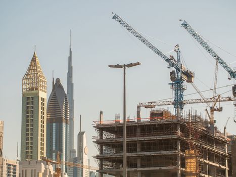 Building in downtown Dubai. United Arab Emirates