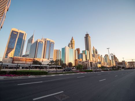 Empty streets of Dubai during quarantine.