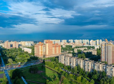 Residential area Saint Petersburg on a summer day