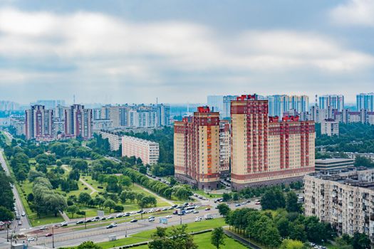 Residential area Saint Petersburg on a summer day