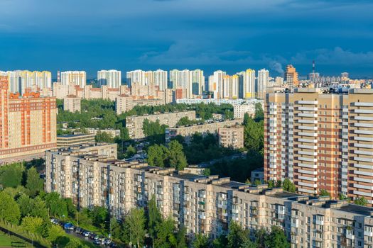 Residential area Saint Petersburg on a summer day