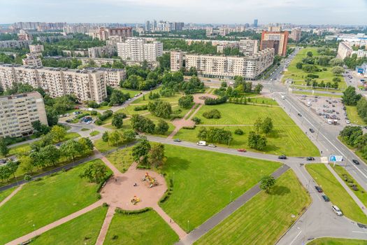 Residential area Saint Petersburg on a summer day