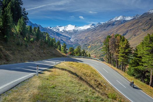 Otztal alps landscape near Obergurgl village at springtime, Tyrol, Austria border with Italy