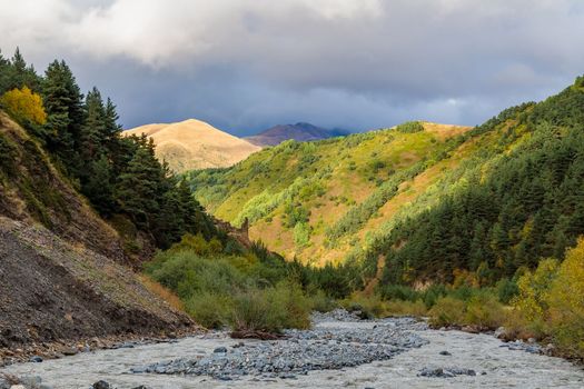 Mountain river in the Caucasus